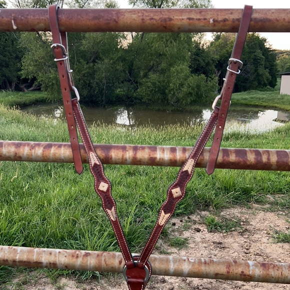 Other - Leather Breast Collar with Rawhide Inlay